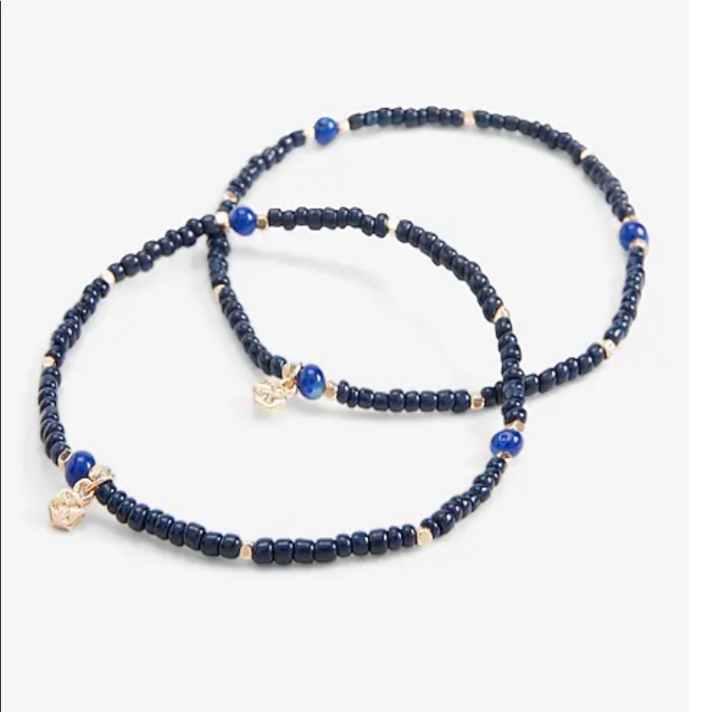 Express 2 pack mini navy beaded men’s bracelet